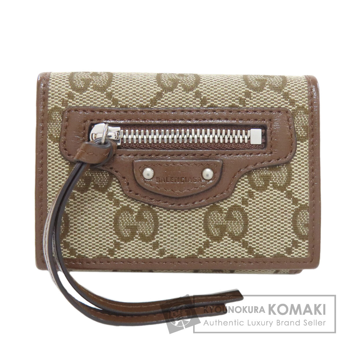 GUCCI グッチ ネオクラシックウォレット ザハッカープロジェクト バレンシアガコラボ 二つ折り財布（小銭入れあり） キャンバス レディース 中古