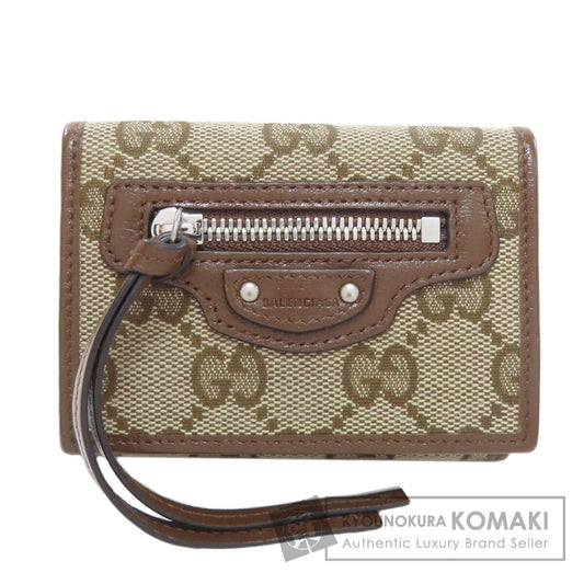 GUCCI グッチ ネオクラシックウォレット ザハッカープロジェクト バレンシアガコラボ 二つ折り財布（小銭入れあり） キャンバス レディース 中古