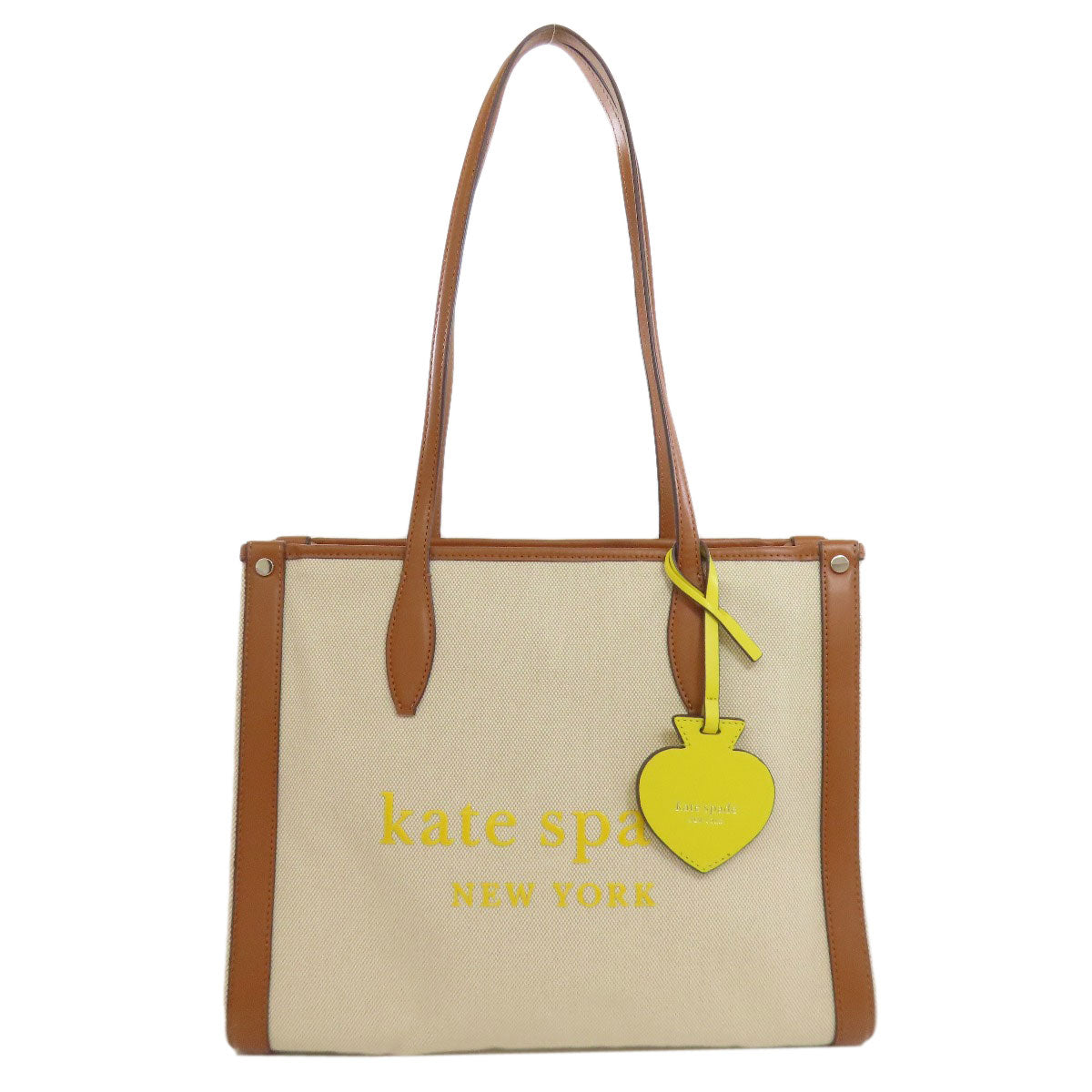 kate spade ケイトスペード スペードチャーム トートバッグ キャンバス レディース 中古