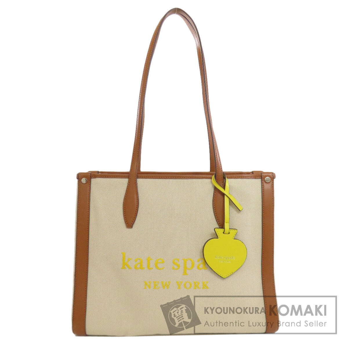 kate spade ケイトスペード スペードチャーム トートバッグ キャンバス レディース 中古