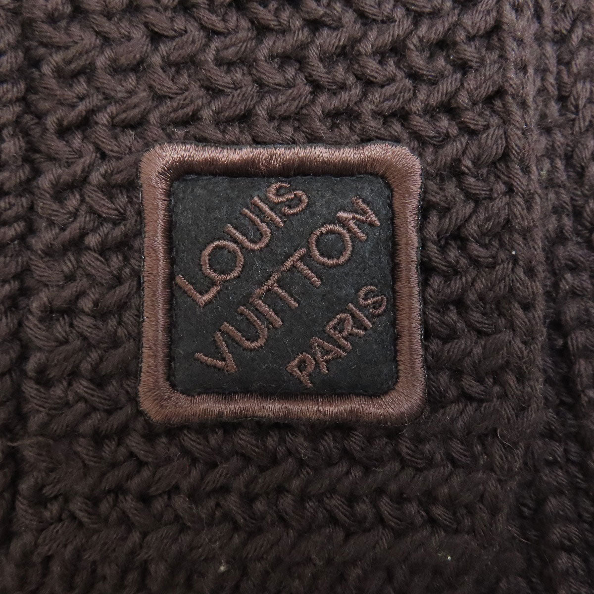 LOUIS VUITTON ルイヴィトン ロゴ ダミエ柄 マフラー ウール レディース 中古