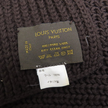 LOUIS VUITTON ルイヴィトン ロゴ ダミエ柄 マフラー ウール レディース 中古