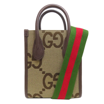 GUCCI グッチ 699406 ジャンボGG ミニ トートバッグ 2WAY ハンドバッグ キャンバス レディース 中古