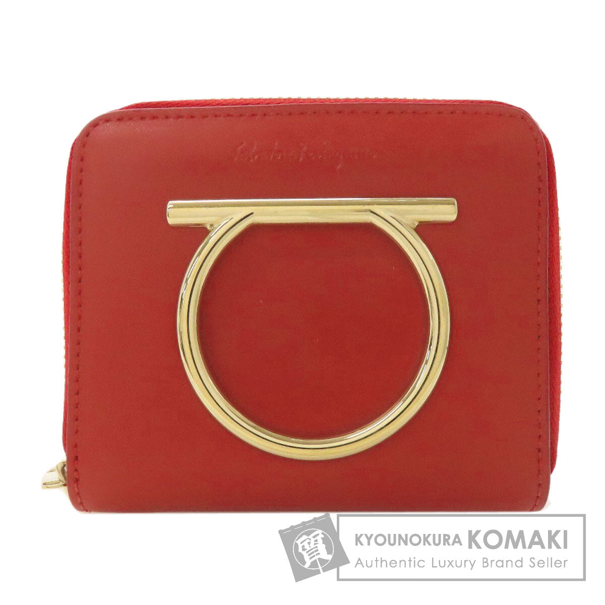 Salvatore Ferragamo サルヴァトーレフェラガモ ガンチーニ金具 二つ折り財布（小銭入れあり） レザー レディース 中古