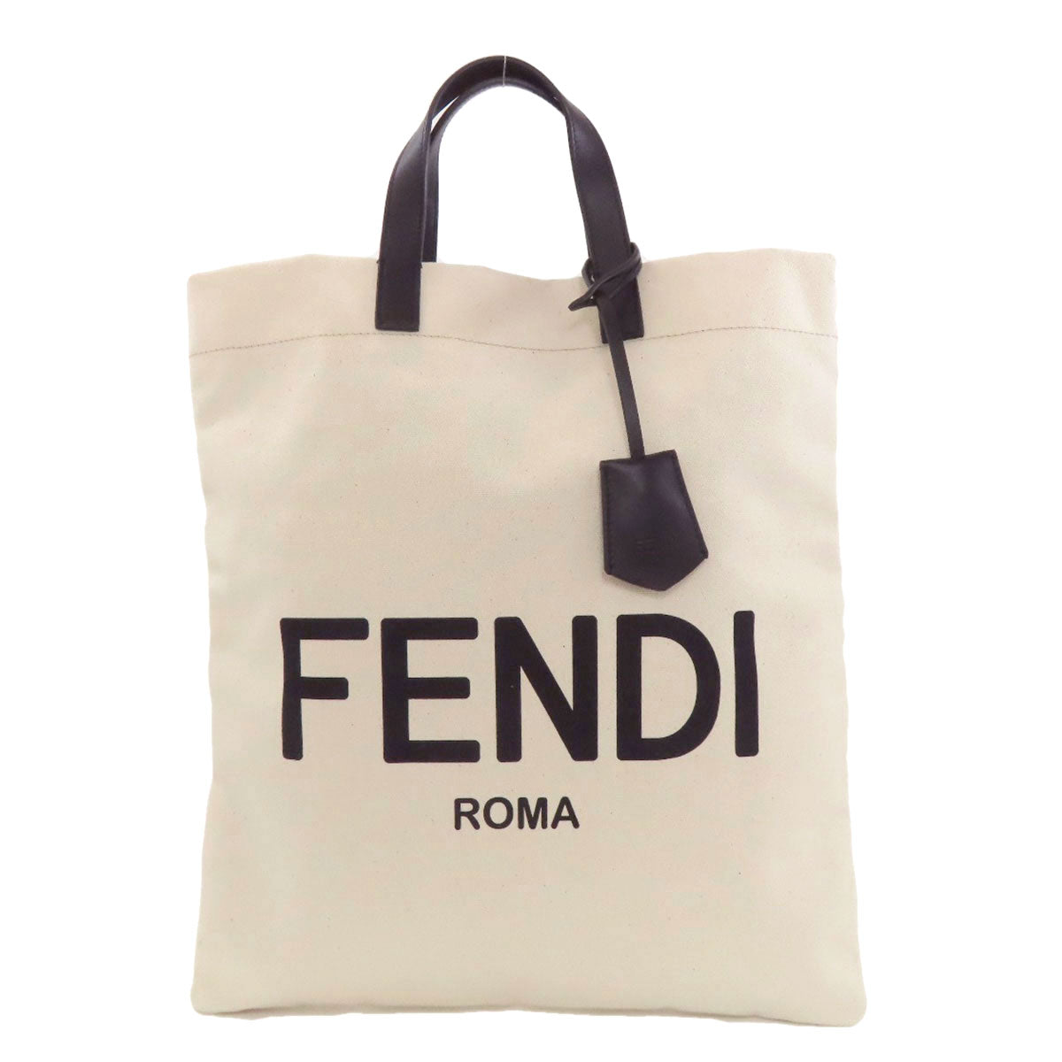 FENDI フェンディ ロゴ ハンドバッグ キャンバス レディース 中古