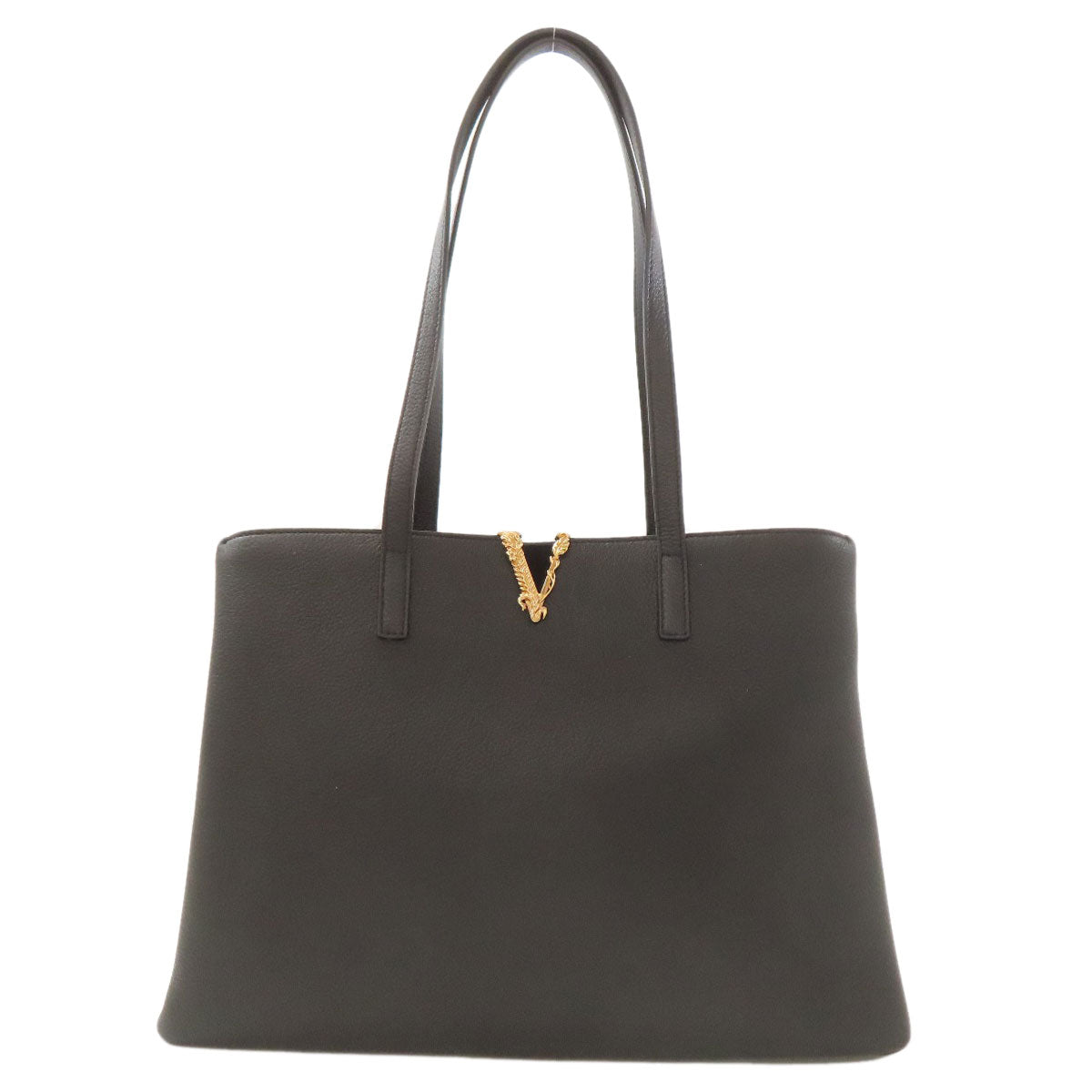 VERSACE ヴェルサーチ ロゴ トートバッグ カーフ レディース 中古