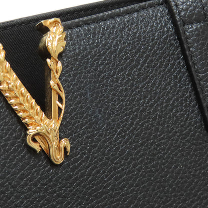 VERSACE ヴェルサーチ ロゴ トートバッグ カーフ レディース 中古