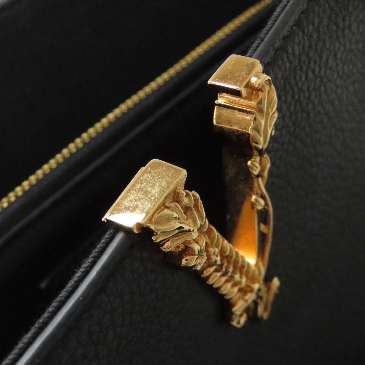 VERSACE ヴェルサーチ ロゴ トートバッグ カーフ レディース 中古