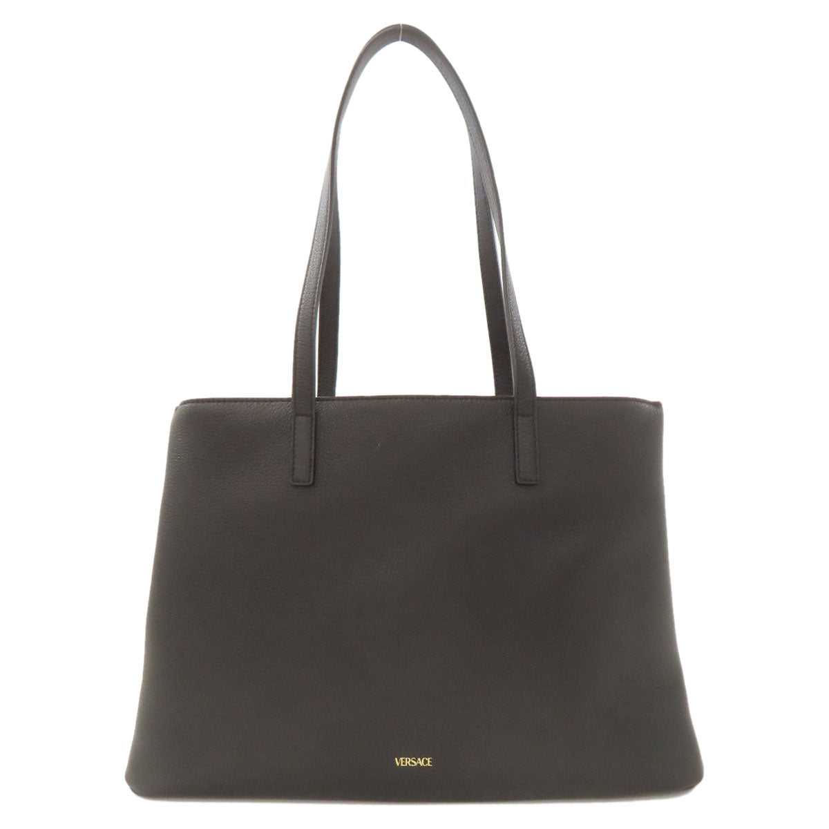 VERSACE ヴェルサーチ ロゴ トートバッグ カーフ レディース 中古