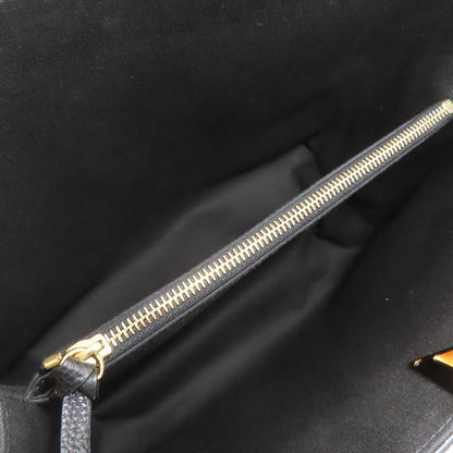 VERSACE ヴェルサーチ ロゴ トートバッグ カーフ レディース 中古