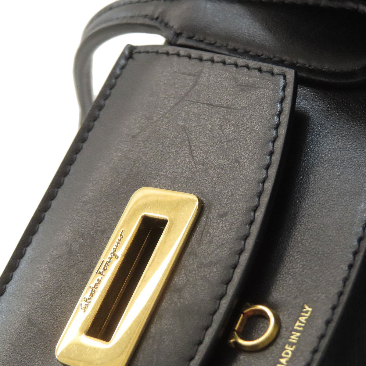 Salvatore Ferragamo サルヴァトーレフェラガモ フラワー ガンチーニモチーフ トートバッグ ナイロン レディース 中古