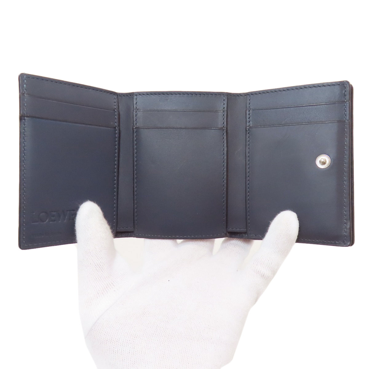 LOEWE ロエベ コンパクトウォレット アナグラム 二つ折り財布（小銭入れあり） レザー レディース 中古