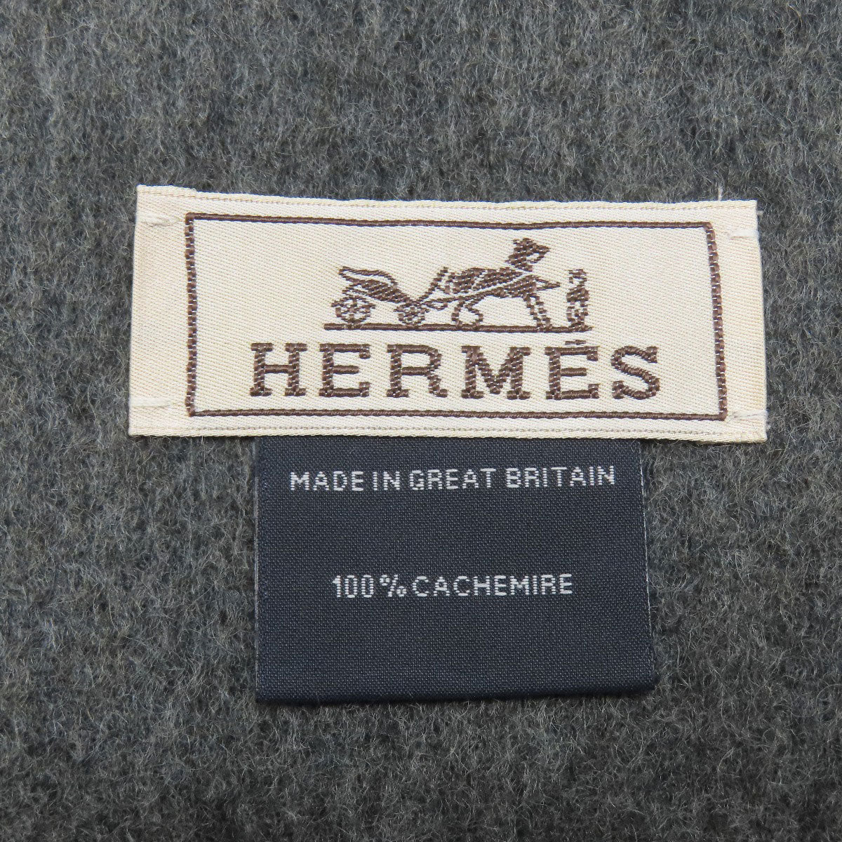 HERMES エルメス ロゴ マフラー カシミヤ レディース 中古