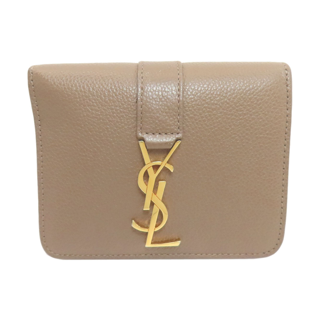YVES SAINT LAURENT イヴ・サンローラン カサンドラ 二つ折り財布（小銭入れあり） レザー レディース 中古
