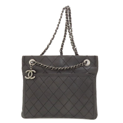 CHANEL シャネル マトラッセ シルバー金具 ショルダーバッグ カーフ レディース 中古