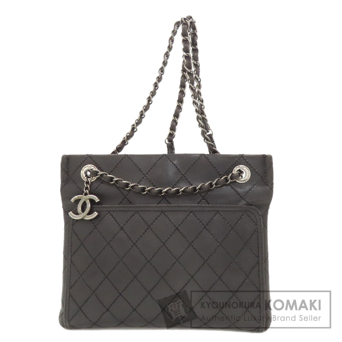 CHANEL シャネル マトラッセ シルバー金具 ショルダーバッグ カーフ レディース 中古