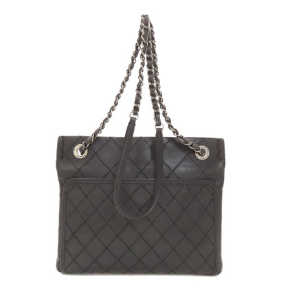 CHANEL シャネル マトラッセ シルバー金具 ショルダーバッグ カーフ レディース 中古