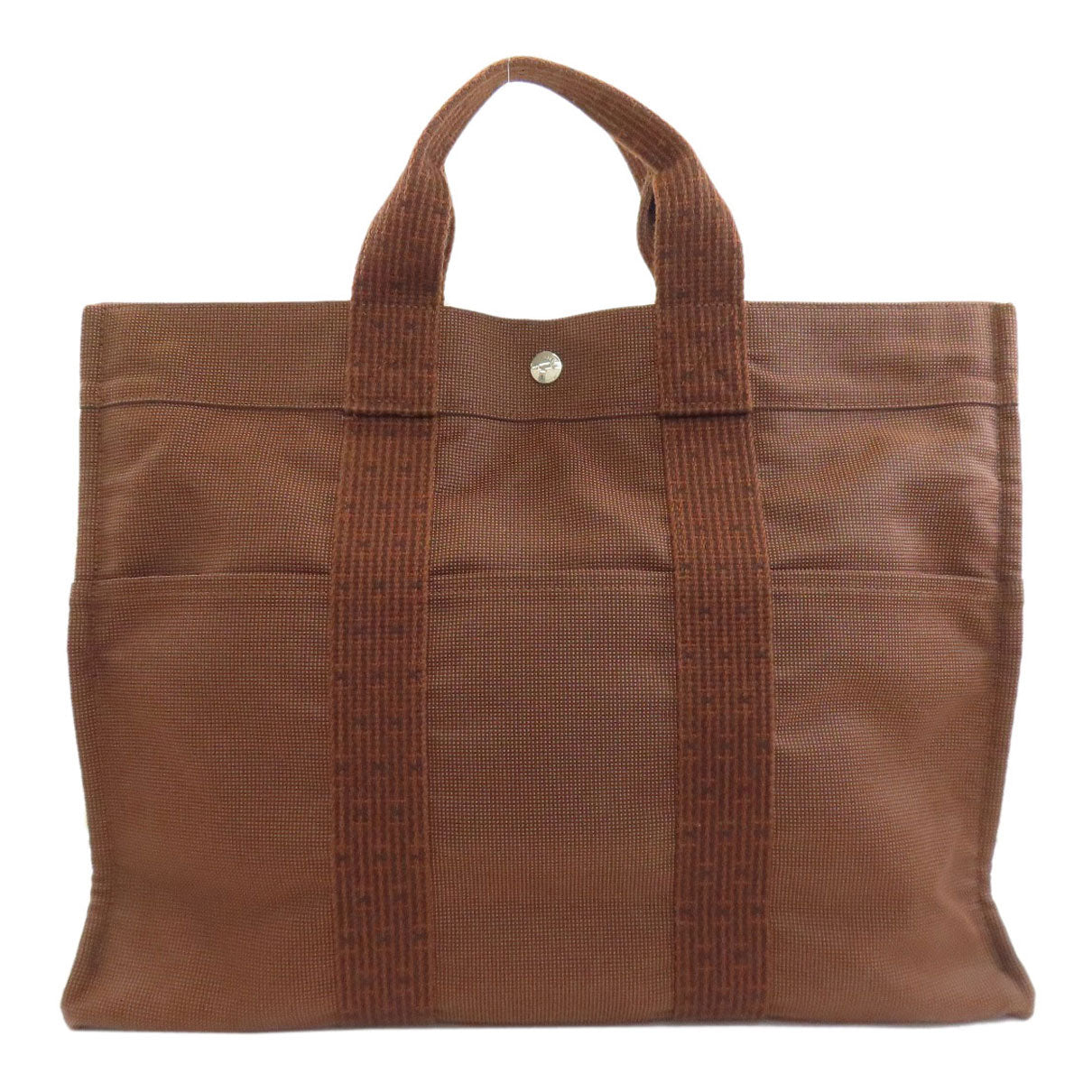 HERMES エルメス エールラインMM ハンドバッグ キャンバス レディース 中古