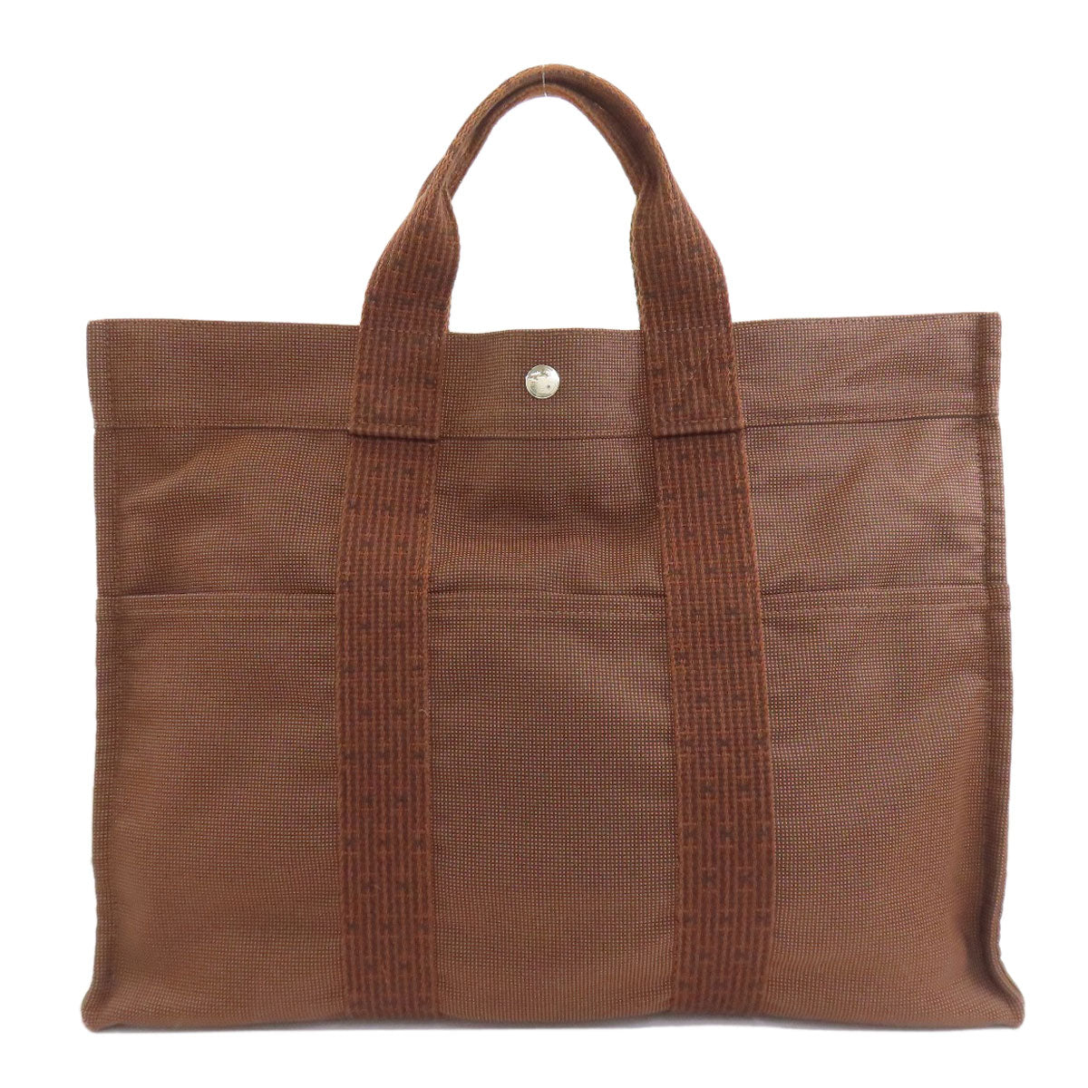 HERMES エルメス エールラインMM ハンドバッグ キャンバス レディース 中古