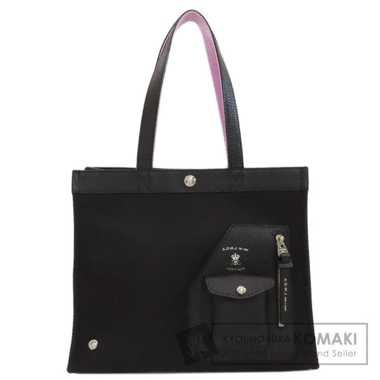 ADMJ エーディーエムジェイ スクエアトート ハンドバッグ ナイロンキャンバス レディース 中古