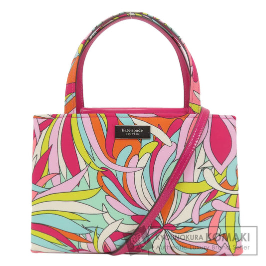 kate spade ケイトスペード フラワー 2WAY ハンドバッグ ナイロン レディース 中古