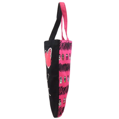 MARC BY MARC JACOBS マークバイマークジェイコブス I LOVE MISS MAKC 人物柄 トートバッグ キャンバス レディース 中古