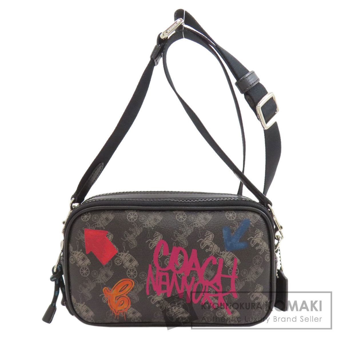 COACH コーチ F84640 ロングショルダー ショルダーバッグ PVC レディース 中古