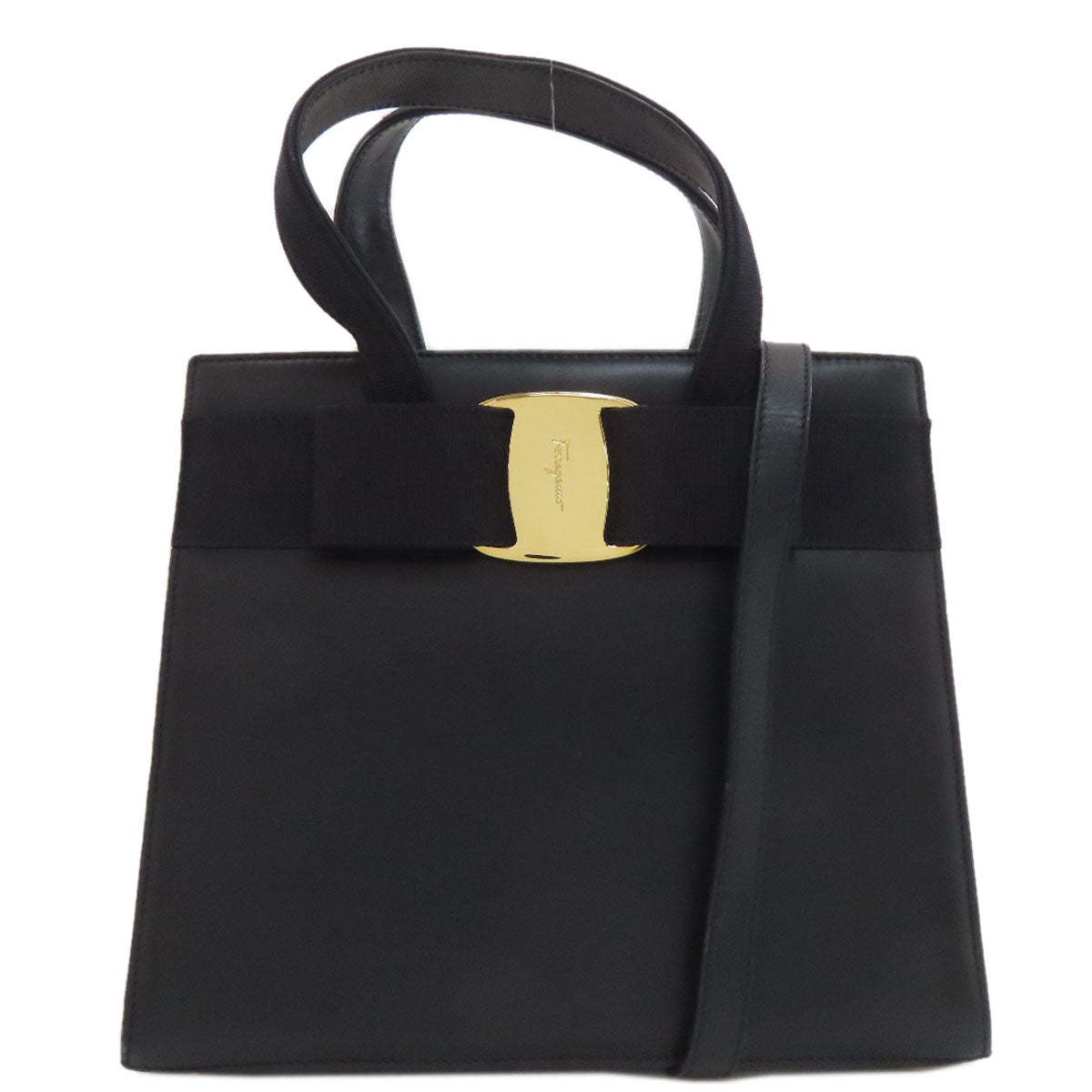 Salvatore Ferragamo サルヴァトーレフェラガモ ヴァラリボン 2WAY ハンドバッグ レザー レディース 中古