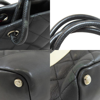 CHANEL シャネル カンボンライン シルバー金具 ハンドバッグ カーフ レディース 中古