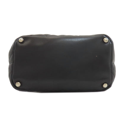 CHANEL シャネル カンボンライン シルバー金具 ハンドバッグ カーフ レディース 中古