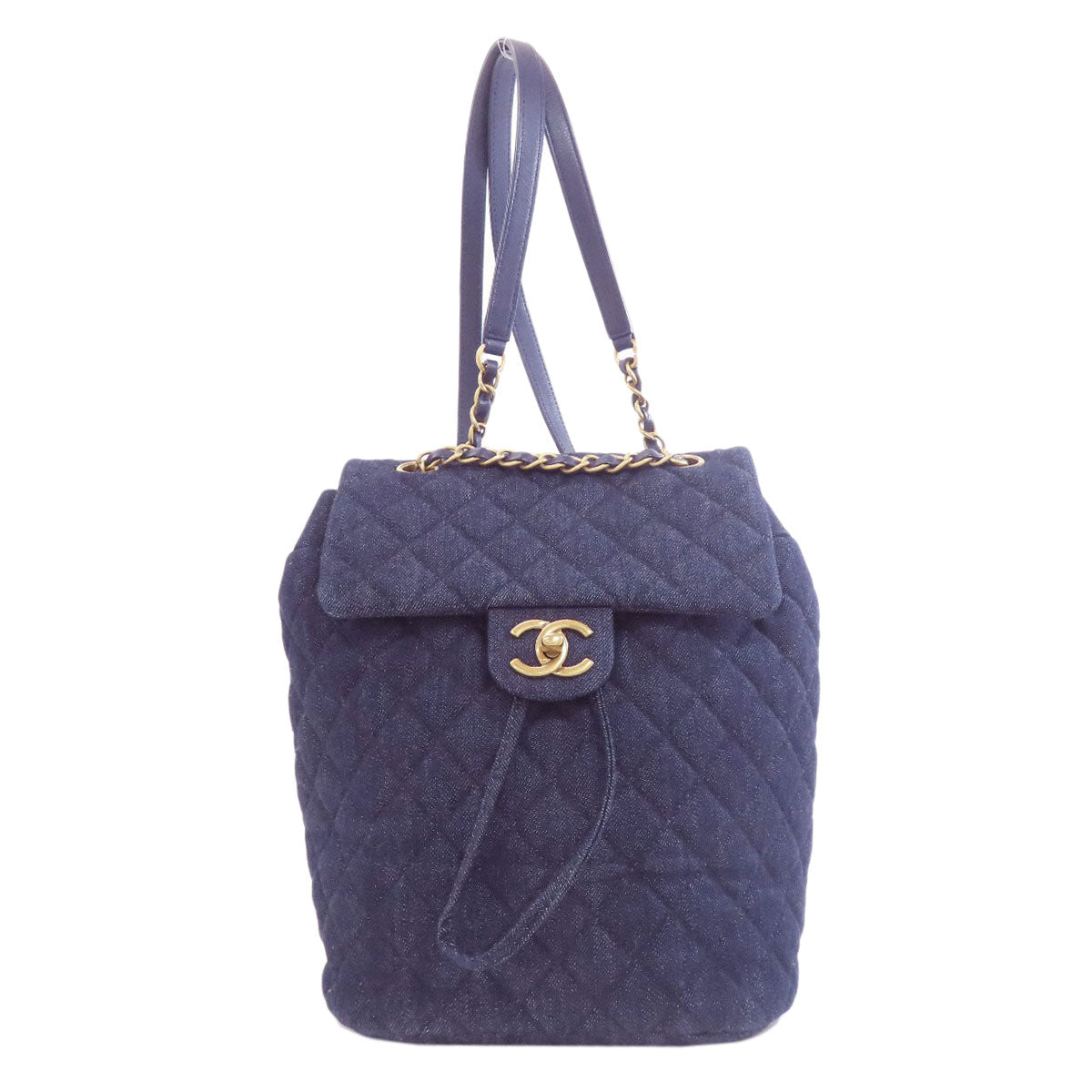 CHANEL シャネル マトラッセ ココマーク ゴールド金具 リュック・デイパック デニム レディース 中古