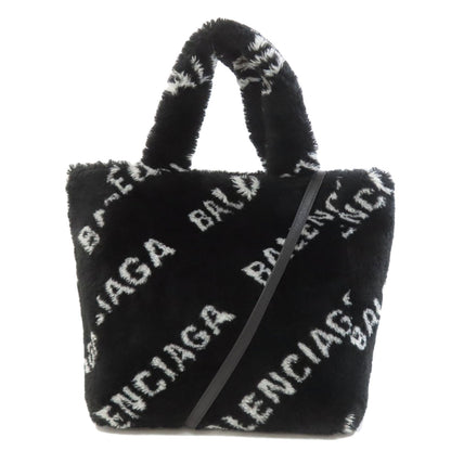 BALENCIAGA バレンシアガ 581762 エブリデイ 2WAY ハンドバッグ ファー レディース 中古