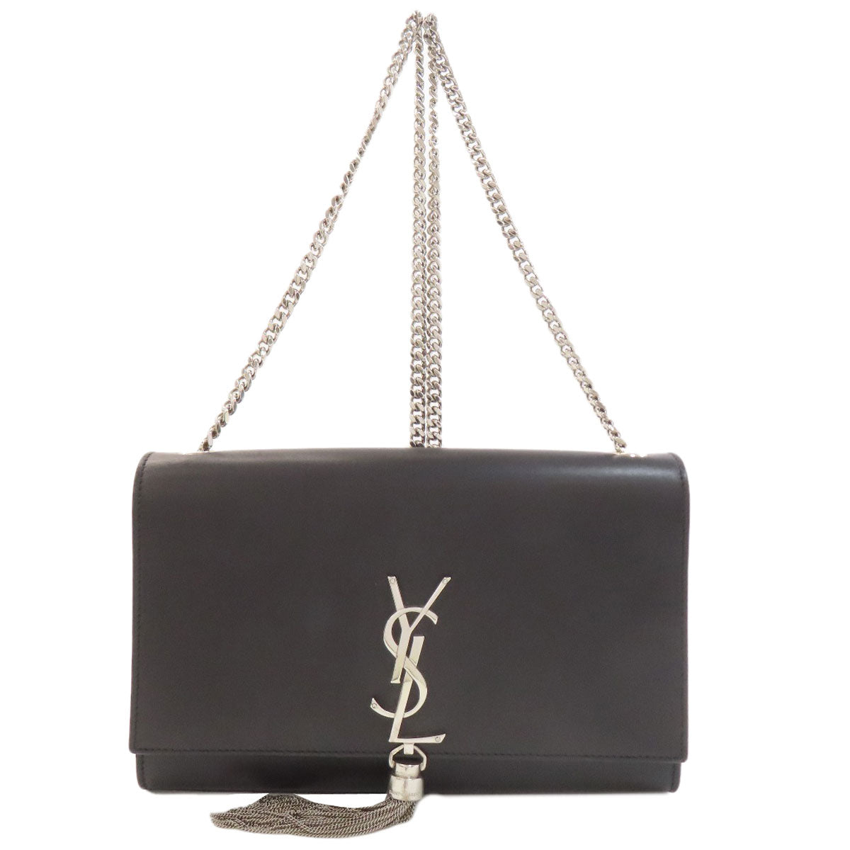 YVES SAINT LAURENT イヴ・サンローラン クラシック ケイト チェーンショルダー ショルダーバッグ カーフ レディース 中古