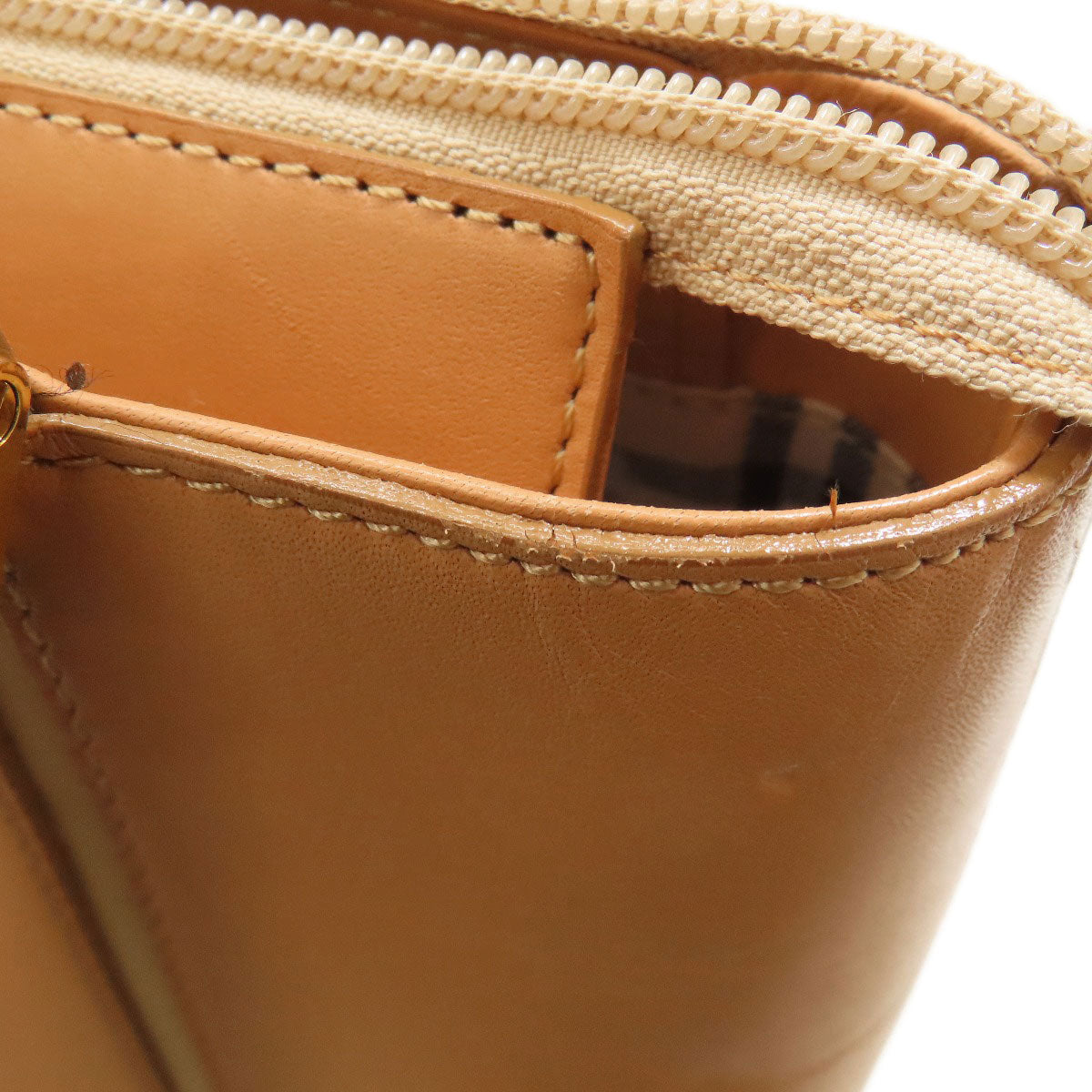 BURBERRY バーバリー ロゴ ハンドバッグ レザー レディース 中古