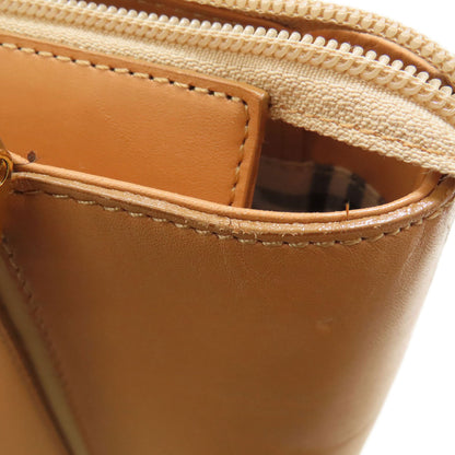 BURBERRY バーバリー ロゴ ハンドバッグ レザー レディース 中古