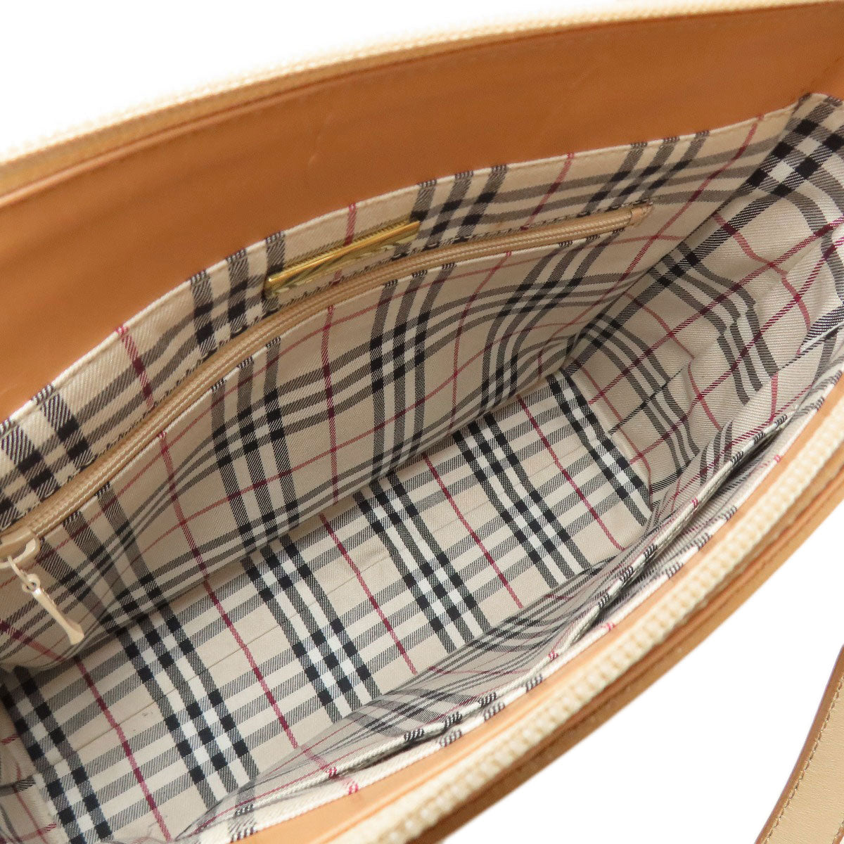 BURBERRY バーバリー ロゴ ハンドバッグ レザー レディース 中古