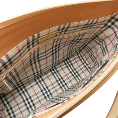 BURBERRY バーバリー ロゴ ハンドバッグ レザー レディース 中古