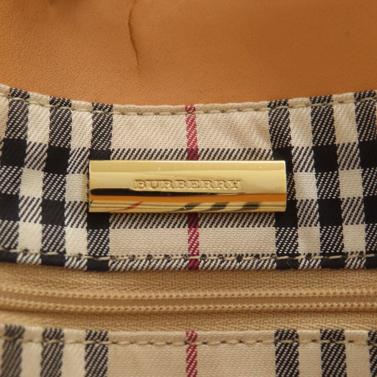 BURBERRY バーバリー ロゴ ハンドバッグ レザー レディース 中古