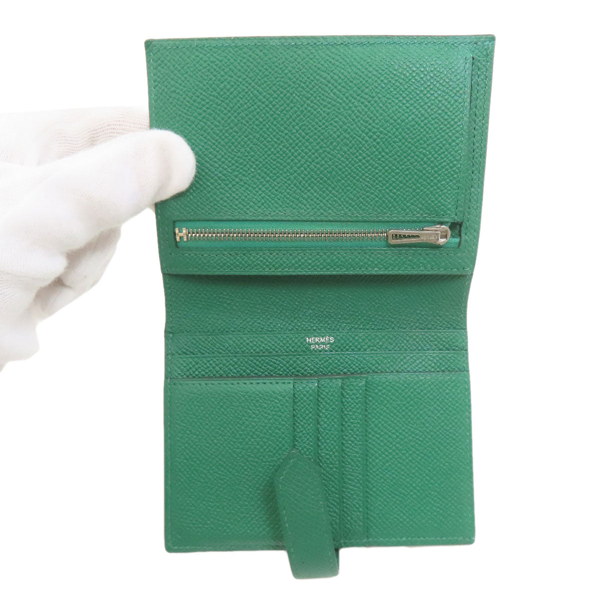 HERMES エルメス ベアンコンパクト シルバー金具 二つ折り財布（小銭入れあり） エプソン レディース 中古