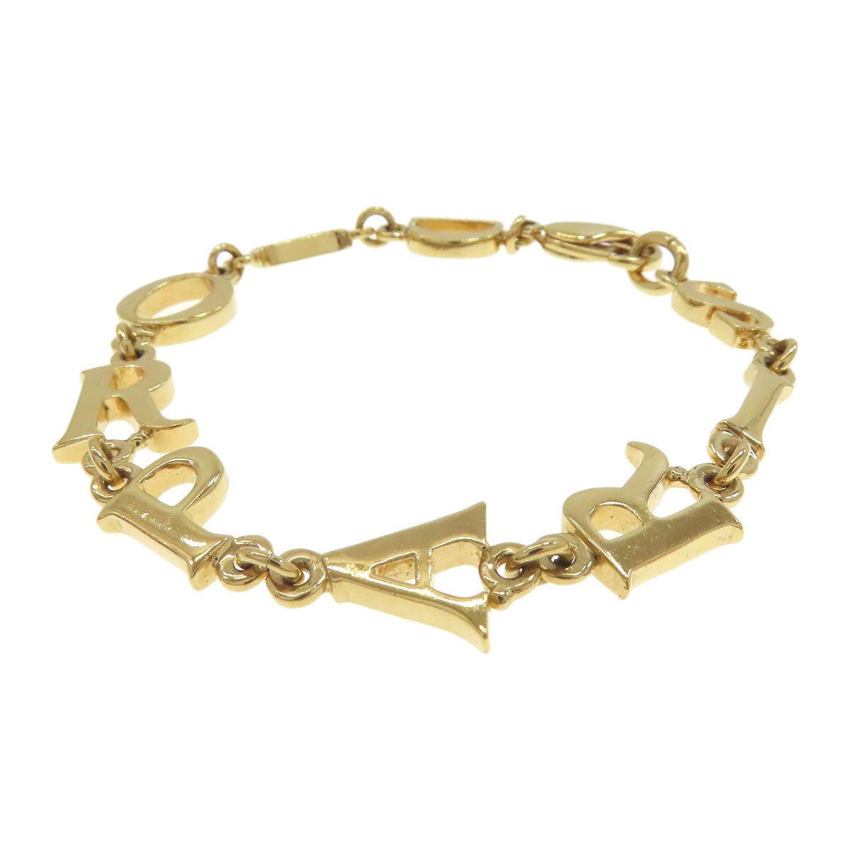 CHRISTIAN DIOR クリスチャンディオール ロゴ ブレスレット 金属製 レディース 中古
