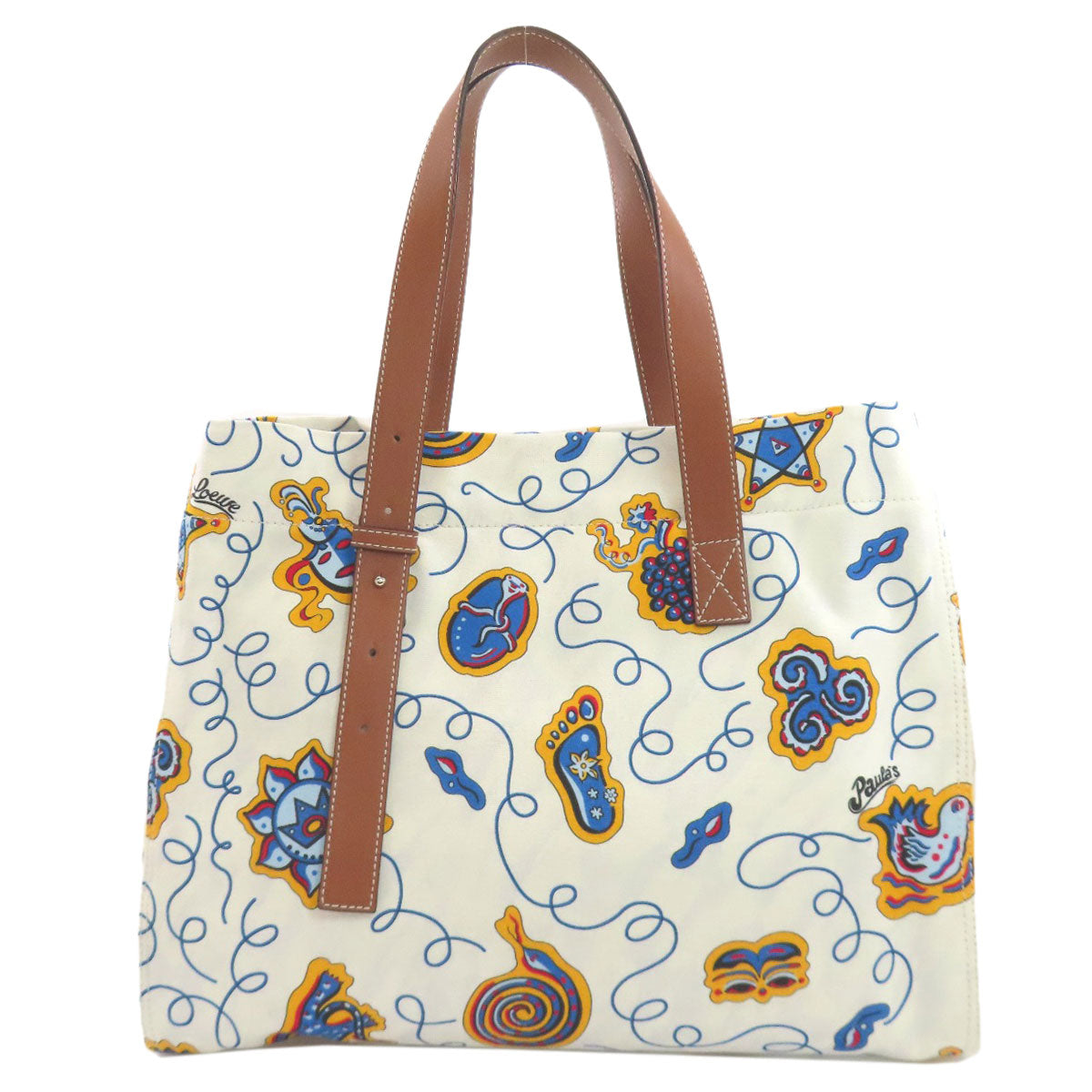 LOEWE ロエベ パウラズイビザ トートバッグ キャンバス レディース 中古