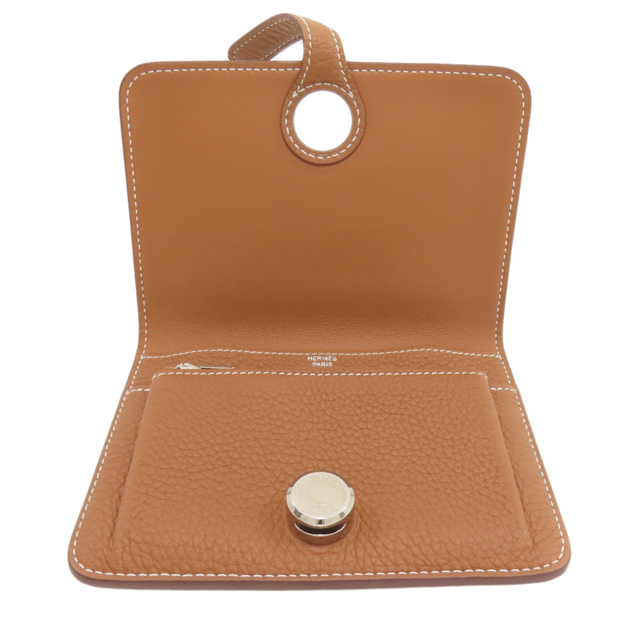 HERMES エルメス ドゴンコンパクト ゴールド シルバー金具 コインケース トリヨン レディース 中古