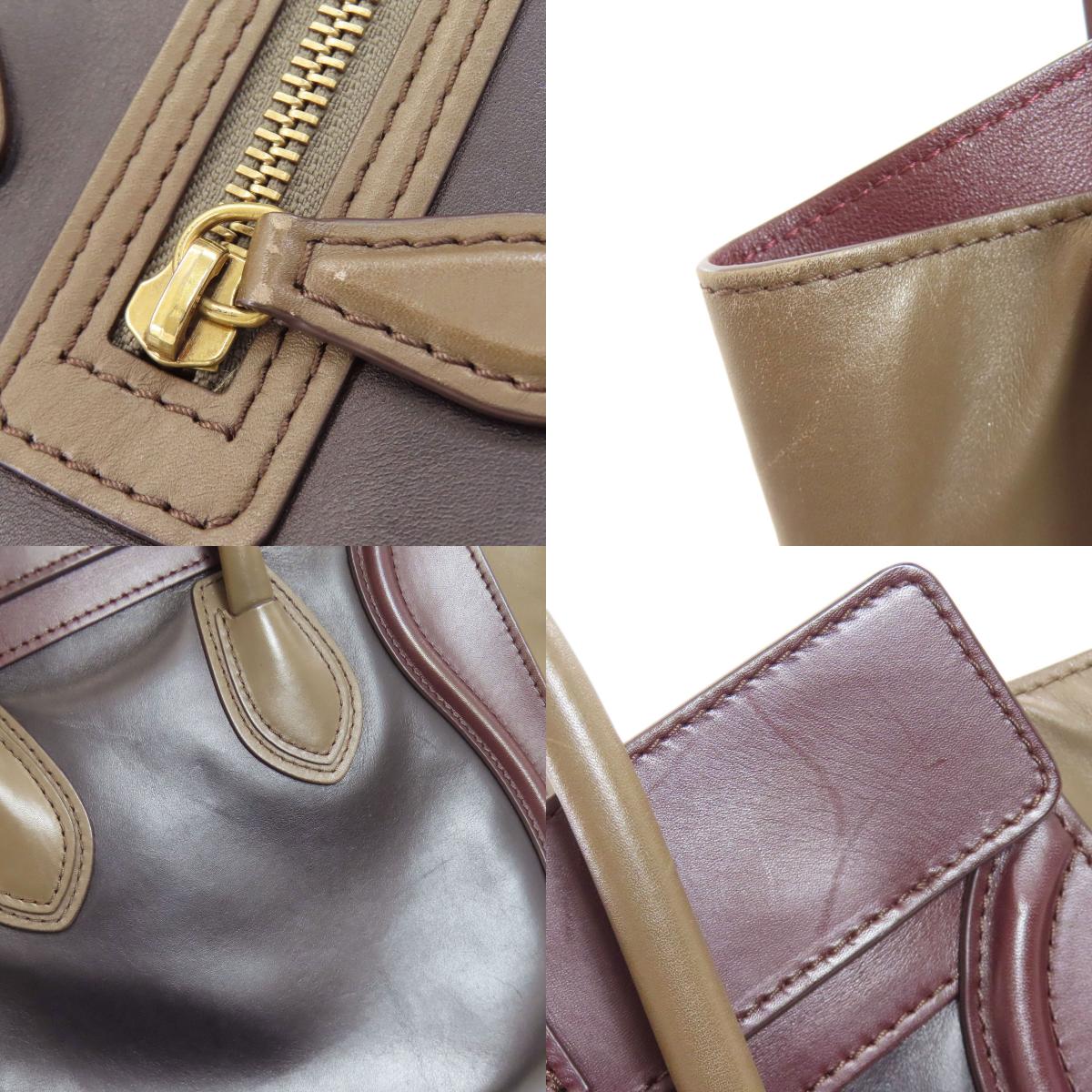 CELINE セリーヌ ラゲージマイクロ トートバッグ カーフ レディース 中古