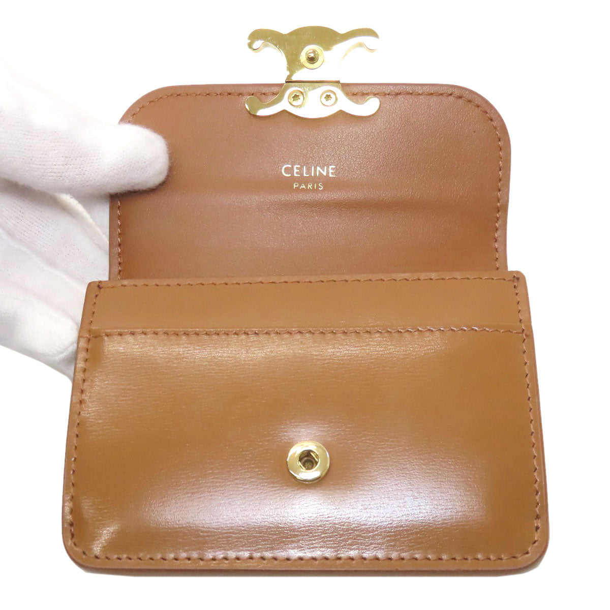 CELINE セリーヌ トリオンフ カードケース レザー レディース 中古
