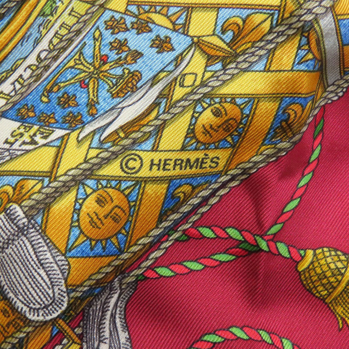 HERMES エルメス カレ90 タンブールの太鼓 スカーフ シルク レディース 中古