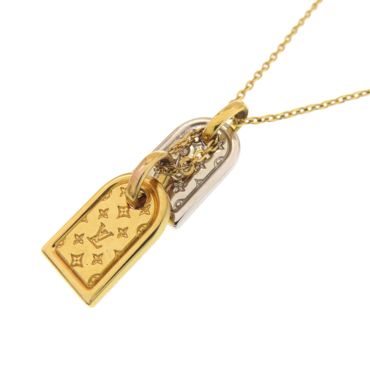 LOUIS VUITTON ルイヴィトン M63141 ナノグラム ネックレス 金属製 レディース 中古