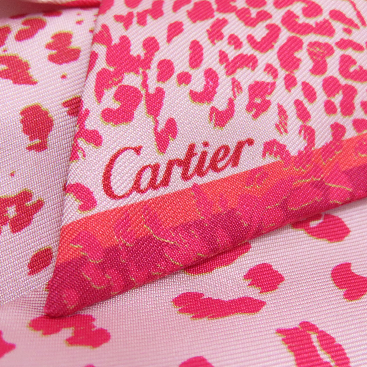 CARTIER カルティエ バンドー スカーフ シルク レディース 中古