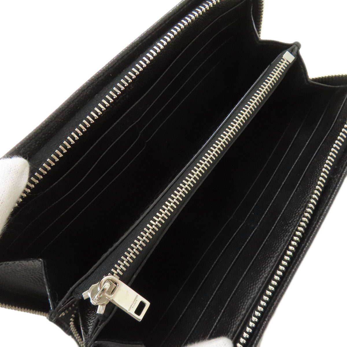 SAINT LAURENT サンローラン ラウンドファスナー 長財布（小銭入れあり） カーフ レディース 中古