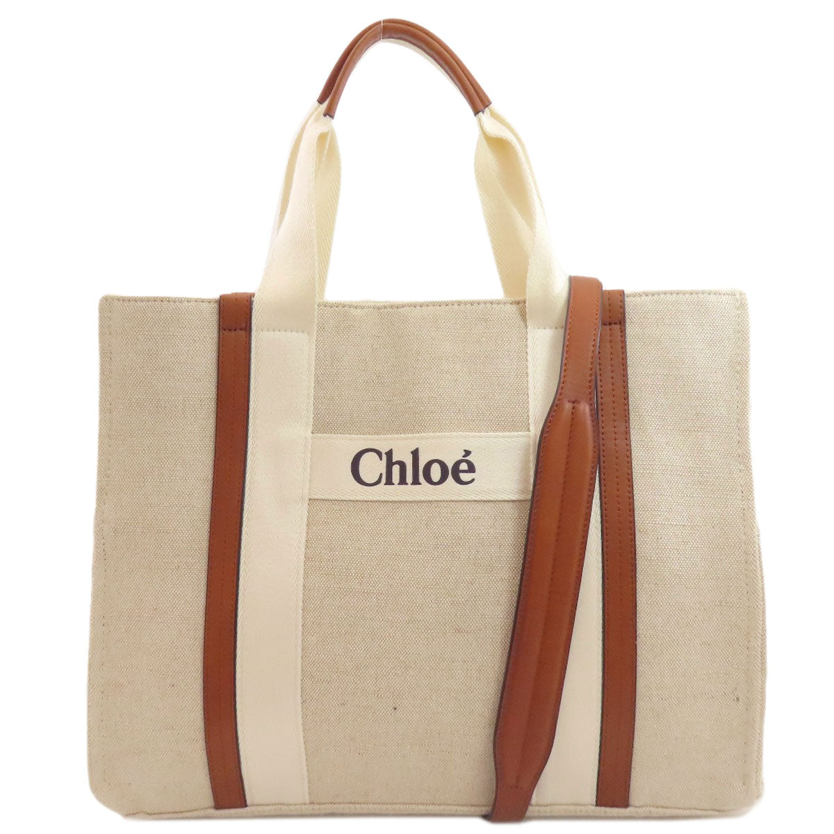 CHLOE クロエ マザーズバッグ 2WAY トートバッグ キャンバス レディース 中古