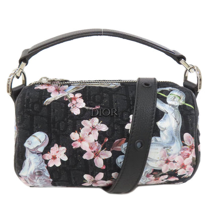 CHRISTIAN DIOR クリスチャンディオール 空山基コラボ トロッター 桜 2WAY ハンドバッグ キャンバス レディース 中古